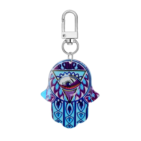 Hamsa Hand Böser Blick Schlüsselanhänger Acryl Tribal Ethnisch Mandala Muster Schlüsselring Anhänger Für Taschen Damen Herren