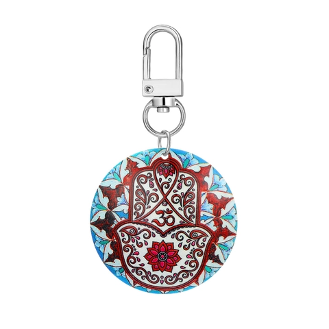 Ethnischer Acryl Schlüsselanhänger Hamsa Hand Böses Auge Mandala Anhänger Stammesstil Schlüsselring Für Taschen Rucksäcke Zubehör