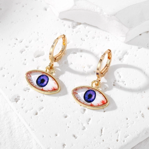 Ρεαλιστικά Σκουλαρίκια Μάτι Χρυσό Κράμα Halloween Gothic Evil Eye Κρεμαστά Σκουλαρίκια για Πάρτι Κοσμήματα