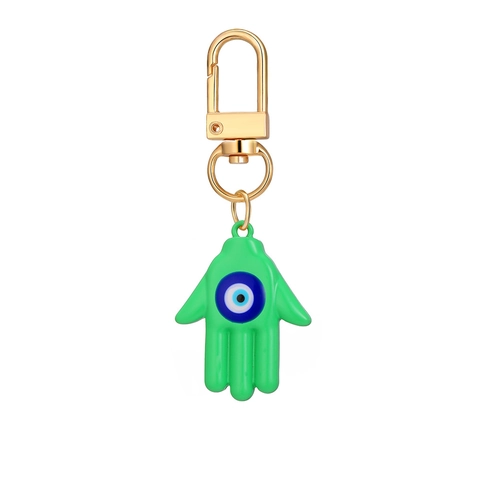 Hamsa Hand Böses Auge Schlüsselanhänger Legierung Strass Fatima Hand Anhänger Ethno-Stil Vergoldet Schlüsselring Taschenzubehör