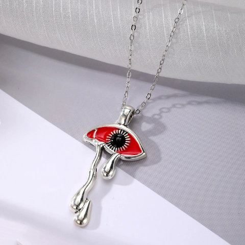 Retro Smeltend Boze Oog Traan Hanger Halsketting Unisex Gothic Vloeibaar Metaal Legering Ketting Sieraden Voor Dames Heren
