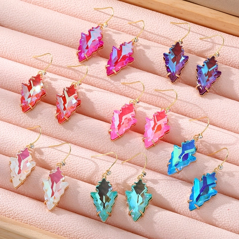 Mode Geometrische Pijl Legering Kristallen Haakoorbellen Voor Vrouwen Verloop Kleurrijk Boheems Chique Feest Sieraden Cadeau