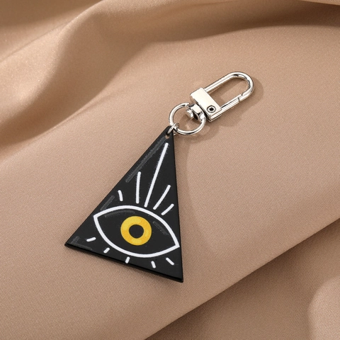 Retro Dark Style Hand Der Fatima Dreieck Böser Blick Acryl Schlüsselanhänger Kreative Tasche Anhänger Zubehör Schmuck