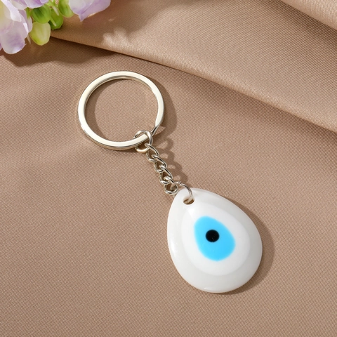 Vintage Boze Oog Waterdruppel Sleutelhanger Hars Turks Oog Gelukshanger Voor Dames Tassen Accessoires Auto Sleutelring