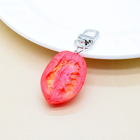 Creative Simulation Food Resin Keychain Strawberry Seafood Sushi Steak Egg Model Funny Bag Ornament For Women Kids Gift