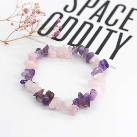 Bohemian Natural Broken Stone Stretch Bracelet For Women Handmade Irregular Crystal Chip Beads Elastic Hand Jewelry Gift