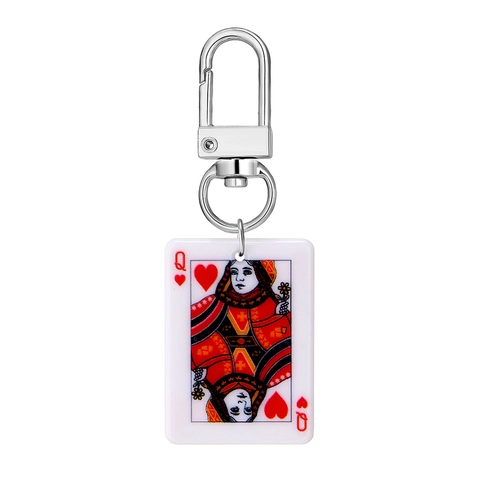 Mini Simulatie Speelkaart Sleutelhanger Creatieve Acryl Kaart Tas Hanger Persoonlijkheid Sieraden Sleutelring Cadeau Voor Mannen Vrouwen