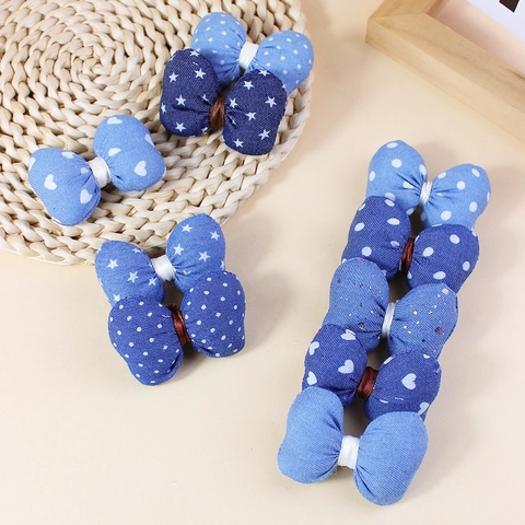 Vintage Padded Fabric Bow DIY Materials Polyester Checkered Bowknot Accessories For Hair Clips Bag Charm Souvenir