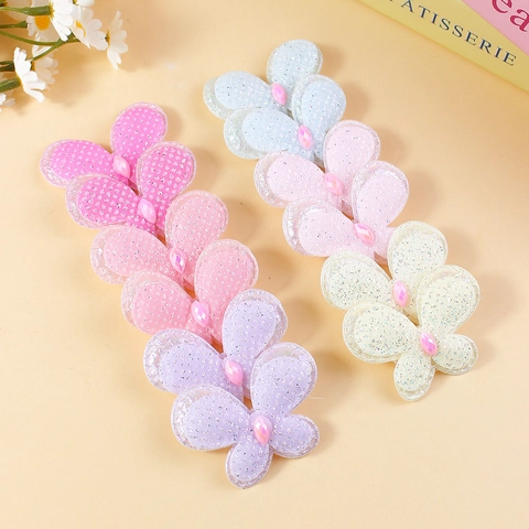 Macaron Color Butterfly Applique Patches Dreamy Glitter DIY Hair Accessories Shoe Bag Decoration Sparkling Rhinestone Craft Patch