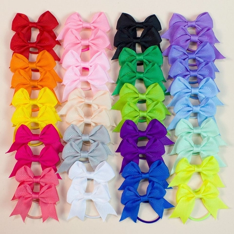 Handmade Kids Bowknot Hair Clips Polyester Grosgrain Ribbon Solid Color Swallowtail Single Knot Hair Pins Set For Girls Accessories