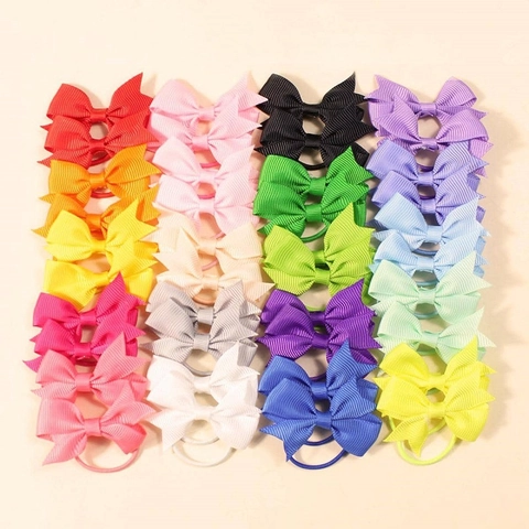 Handmade Kids Bowknot Hair Clips Polyester Grosgrain Ribbon Solid Color Swallowtail Single Knot Hair Pins Set For Girls Accessories