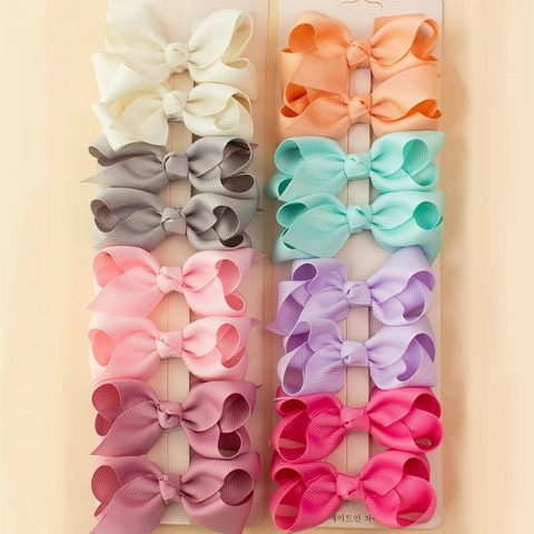 Handmade Grosgrain Ribbon Bow Hair Clips For Girls Sweet Alligator Clips Hair Accessories Multi Color Barrettes Daily Use