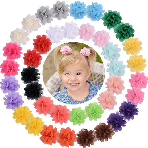 Handmade Polyester Chiffon Flower Accessories For DIY Hair Clips Clothing Elegant Multicolor Fabric Craft Flowers For Kids Women