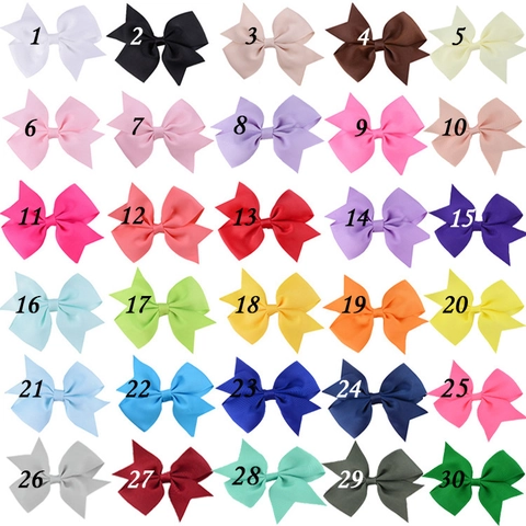 Handmade Grosgrain Ribbon Swallowtail Bow Hair Clips For Kids Girls Solid Color Duckbill Clips Cute Hair Accessories