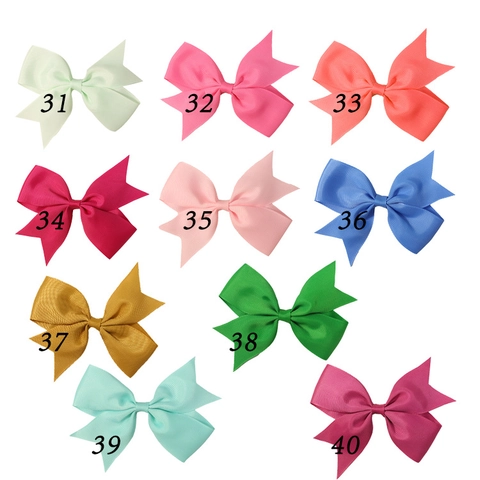 Handmade Grosgrain Ribbon Swallowtail Bow Hair Clips For Kids Girls Solid Color Duckbill Clips Cute Hair Accessories