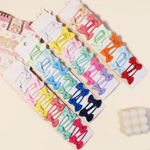 Colorful Girls Bow Hair Clips Assortment Grosgrain Ribbon Sweet Barrettes Kids Fashion Hair Accessories Assorted Colors
