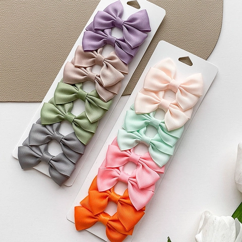 Fermagli per Capelli con Fiocco in Nastro Grosgrain Fatti a Mano per Bambine Clip a Coccodrillo Colori Assortiti Accessori