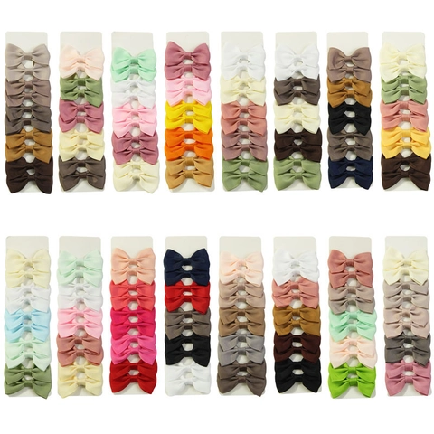 Handmade Grosgrain Ribbon Bow Hair Clips Set For Girls Children Sweet Multicolor Ribbon Bowknot Barrettes Accessories Gift