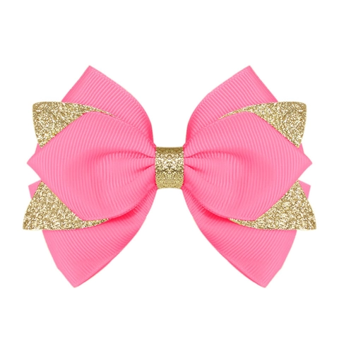 Pinzas Para El Cabello Con Lazo Hechas A Mano Para Niñas Cinta De Faya Con Purpurina Pinzas De Pico De Pato Accesorios