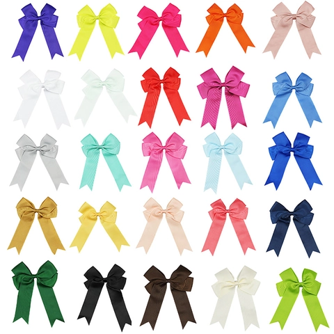 Handmade Large Grosgrain Ribbon Bow Hair Clip With Long Tails Sweet Polyester Solid Color Streamer Hairpins For Girls Kids