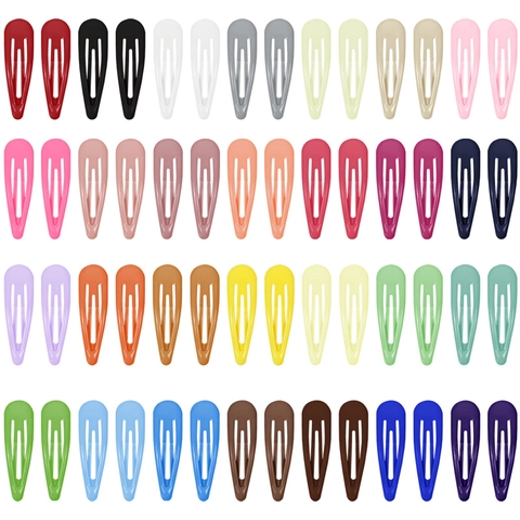 Kinder Bunte Tropföl Druckknopf Haarklammern Metall Macaron Einfarbig Tränenform BB Clip Einfache Süße Haarnadel Haarschmuck Für Mädchen