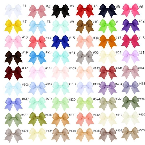 Handmade Grosgrain Ribbon Bow Hair Clips For Kids Girls Small Solid Color Hairpins Sweet INS Style Kids Hair Accessories