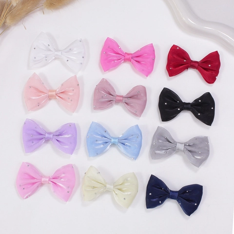 Handgefertigte Strass Schleife Netzgewebe DIY Material Für Kinder Mädchen Haarschmuck Bekleidung Dekor Handwerk Schleifenknoten