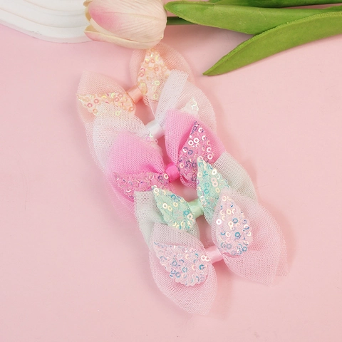 Nœud Papillon en Filet Fait à la Main avec Ailes d'Ange à Paillettes Accessoires Cheveux DIY pour Décoration Vêtements Chaussures Sacs