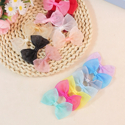 Lazo de Poliéster Organza Hecho a Mano Colores de Caramelo para DIY Pinzas de Pelo Ropa Decoración de Embalaje de Regalo Mujeres Niños