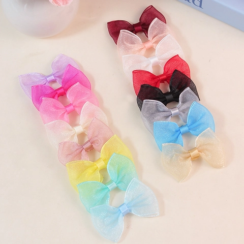 Lazo de Poliéster Organza Hecho a Mano Colores de Caramelo para DIY Pinzas de Pelo Ropa Decoración de Embalaje de Regalo Mujeres Niños