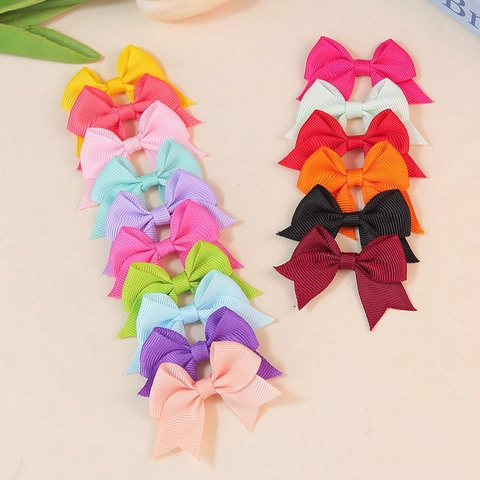 Polyester Grosgrain Ribbon Bows For DIY Crafts Garment Decoration Swallowtail Solid Color Handmade Accessories For Kids