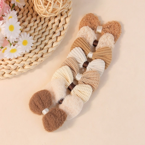Handgemachte Polyester Schleife DIY Haarschmuck Erdtöne Vlies Cord Strick Schleifen Für Kleidung Schuhe Deko 8 Farben