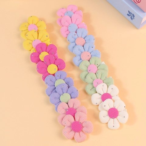 Accessori per Capelli DIY in Tessuto a Forma di Fiore con Strass Decorazione per Scarpe e Calze per Animali Domestici