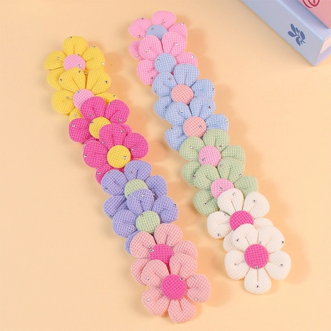 Accessori per Capelli DIY in Tessuto a Forma di Fiore con Strass Decorazione per Scarpe e Calze per Animali Domestici