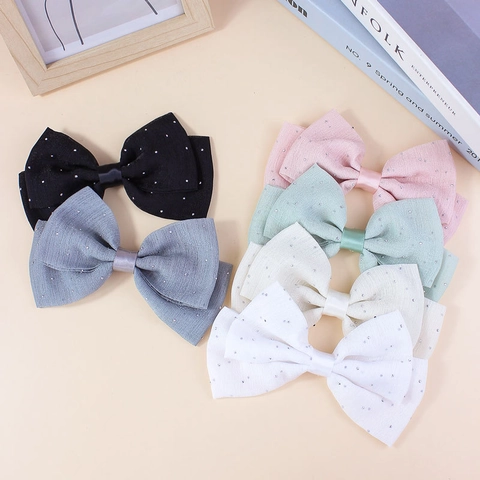 Grande Fermaglio per Capelli a Fiocco per Donna Bambini Poliestere Paillettes Luccicanti Accessori per Capelli Coreani Regalo