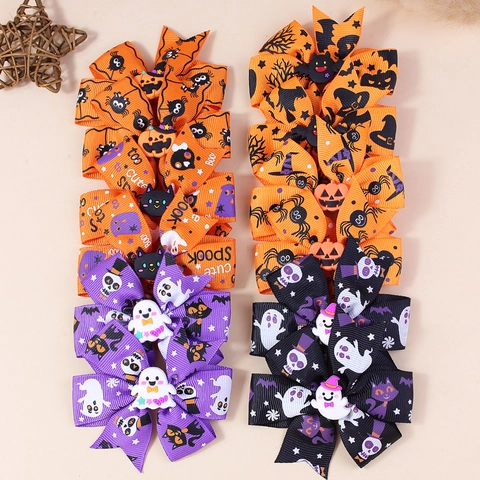 Halloween Schleife Haarclips Für Mädchen Geist Kürbis Fledermaus Haarnadeln Spooky Tag Der Toten Haarschmuck Party Favors
