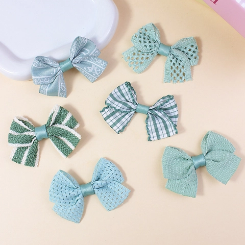 Accessoires DIY Nœud en Tissu Style Coréen pour Barrettes Chaussures Chapeaux Couture Vêtements Carreaux Rayures Décoration Artisanat
