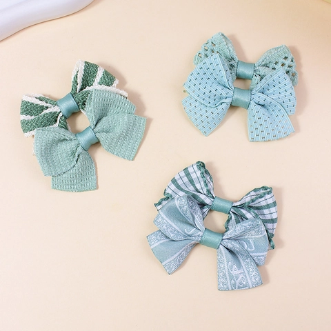 Accessoires DIY Nœud en Tissu Style Coréen pour Barrettes Chaussures Chapeaux Couture Vêtements Carreaux Rayures Décoration Artisanat