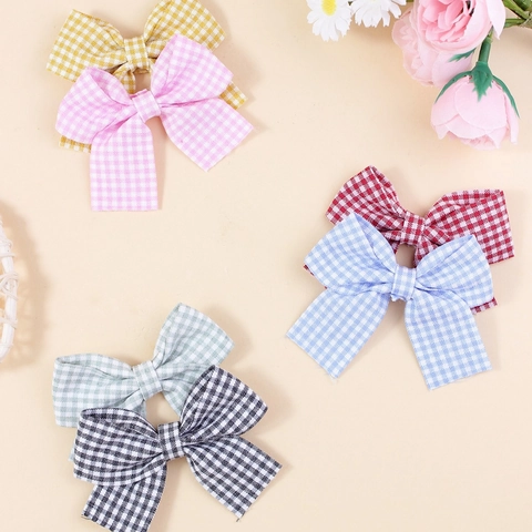 Gingham Karo Stoff Schleife Zubehör Für DIY Schuhschmuck Haarspangen Kleidung Dekoration Bunte Schleife Material