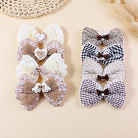 DIY Kant Strik Patch Stof Konijnenoren Haarspeld Accessoire Voor Kleding Decoratie Zoete Meisjes Handwerk Materiaal