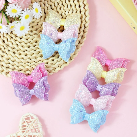 Fiocco di Paillettes Glitter DIY Accessori per Capelli per Bambini Ragazze Farfalla Fiocco Fatto a Mano Decorazione Abbigliamento Parti Luccicanti
