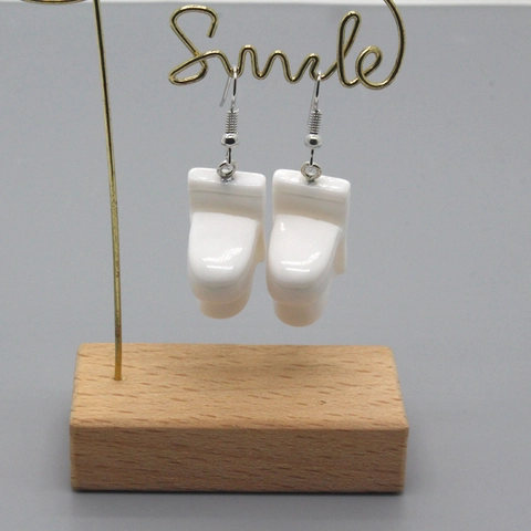 Creative White Toilet Shaped Drop Earrings For Women Funny Quirky Resin Ear Jewelry Party Favor Unique Gag Gift Accessories