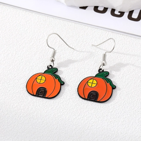 Halloween Ohrringe Legierung Emaille Kürbis Geist Fledermaus Augapfel Cupcake Schmuck Für Party Feier Damen Geschenk