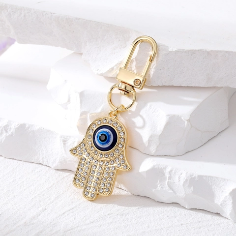 Collana Portachiavi Vintage Mano Di Fatima Malocchio Lega Strass Pendente Mano Di Fatima Gioielli Donna Ragazza Stile Etnico