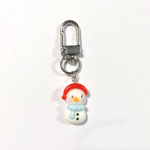 Cute Christmas Cartoon Keychain Resin Santa Claus Snowman Reindeer Polar Bear Bag Pendant Festive Holiday Decoration Gift
