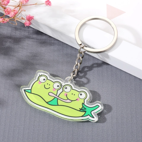 Cartoon Acryl Schlüsselanhänger Niedliche Essen Frucht Tier Anhänger Transparent Taschenanhänger Zubehör Kreatives Geschenk Für Damen Mädchen