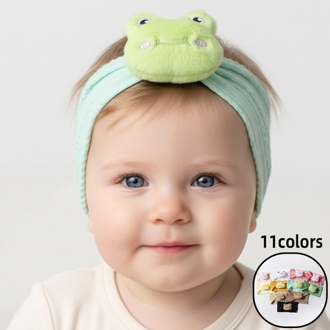 Baby Elastic Headband Polyester Plush 3D Animal Decor Daily European Style Infant Toddler Elastic Fit Head Accessory