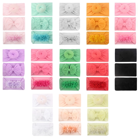 Infant Elastic Headband Fabric Bow Flower Knot Hair Band Comfortable Soft Toddler Accessories For Girls Baby Headwear