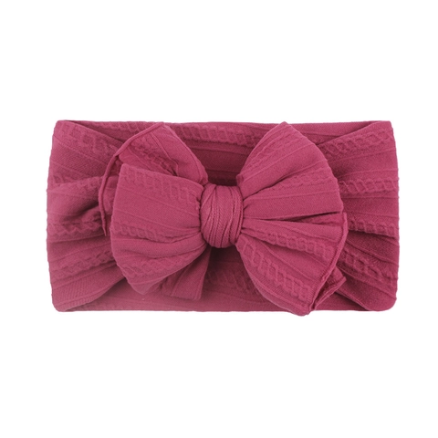 Diadema de Nailon Suave para Bebé Con Lazo Grande Diadema Elástica de Jacquard para Recién Nacidas Accesorios para el Cabello