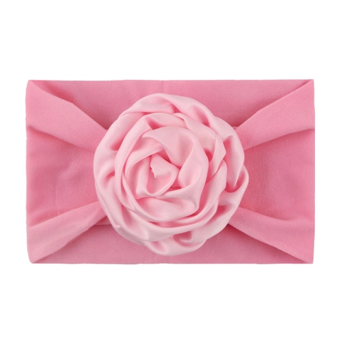 Baby Girl Elastic Nylon Headband Soft Ribbon Rose Flower Infant Toddler Hair Band Photography Props Kids Hair Accessories